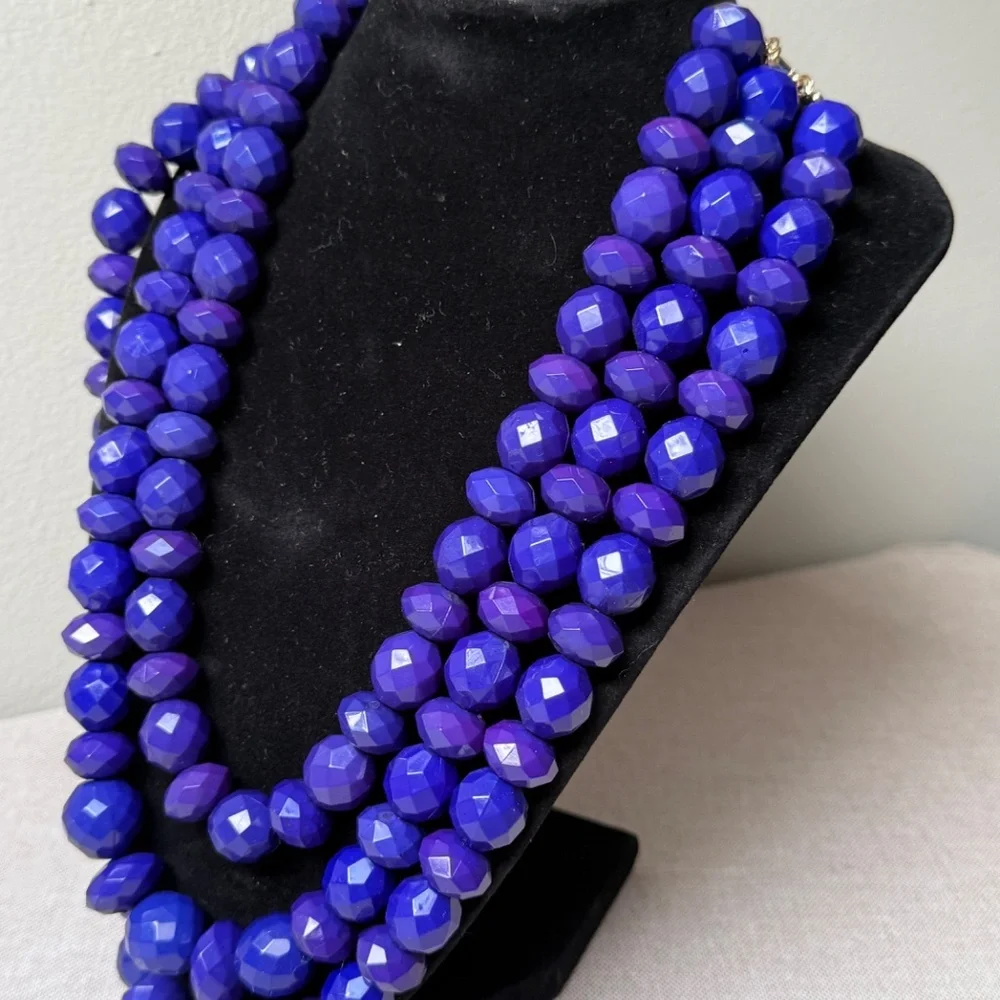 Sugarfix By Bauble Bar Triple Strand Purple Necklace NWT - Picture 2 of 9